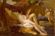 Nicolas Poussin Jupiter and Antiope or Venus and Satyr painting